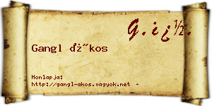 Gangl Ákos névjegykártya