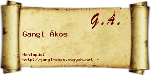 Gangl Ákos névjegykártya